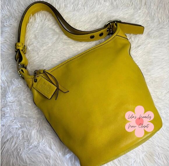 Coach Handbags - y2k COACH 2007 Bleecker 11422 Yellow Duffle Bucket Shoulder Bag Crossbodyble